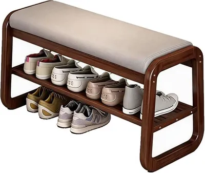 Imagen del producto de Banco robusto con cojín para la entrada, ideal como zapatero