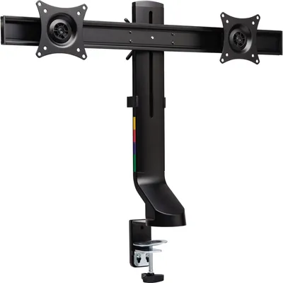 Produktbild von Kensington SmartFit Space-Saving Dual Monitor Arm - Befestigungskit - neig- und schwenkbar - für 2 Monitore - Kunststoff, Aluminium, Stahl - Schwarz - Bildschirmgröße: bis zu 68,6 cm (bis zu 27 Zoll) - Schreibtisch, C-Zwinge, Tülle, Tischmontage