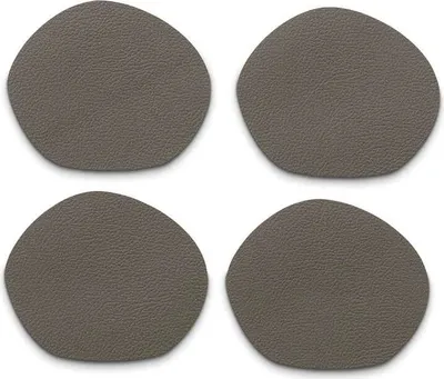 Produktbild von Glasuntersetzer, Kunstleder, 10 x 12 cm, Grau, 4er-Set - Kela | Stone