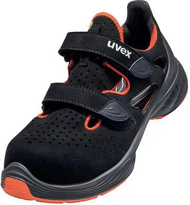 Produktbild von uvex 1 G2 Sandalen S1 schwarz, rot Weite 11 Gr. 42