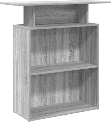 Zdjęcie produktu dla Biurko recepcyjne szare Sonoma 100x40x104 cm Drewno klejone