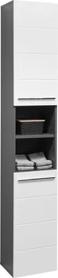 Produktbild von Hochschrank - Anthrazit - Weiß Hochglanz - B 34 cm - 2 Türen