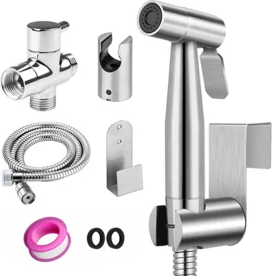 Produktbild von Bidet Handbrause für die Toilette, Bidet-Sprüher, Edelstahl Duschsprüher, WC Brause Bidet Set, Sitz-Bidet-Aufsatz