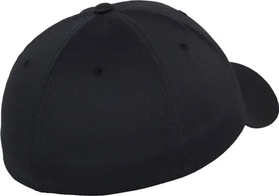 A black baseball cap shown from a side angle.