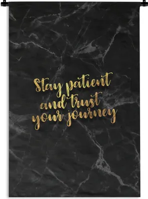 Produktbild von MuchoWow® Wandteppich Wandbehang Zitate - Motivation - Gold - Marmor 90x135 cm Tapisserie Dekoration Wandtuch - Baumwolle - Wandskulptur