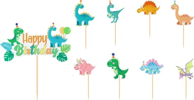Produktbild von 17 Stück Dino Cupcake Topper,Dino Kuchenaufsatz Geburtstags Deko, Netter Dinosaurier Kuchen Topper Deko Set,für Baby Shower Hochzeit Geburtstag Event Party Tiere Thema Party Dekoration Versorgung