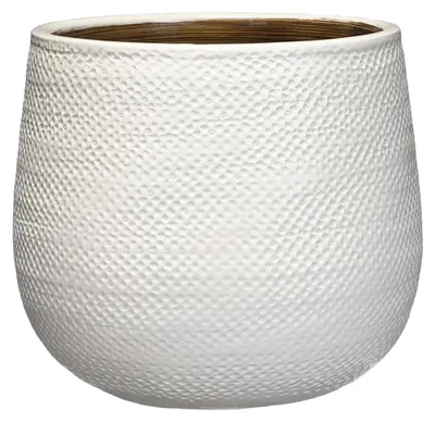 Produktbild von Mica Decorations Blumentopf - weis - Keramik - Rillen - 21 x 19 cm