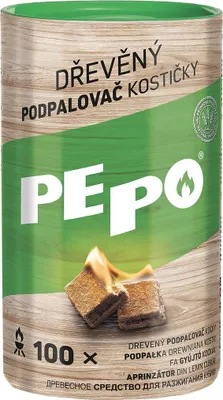 Obrázek produktu pro PE-PO dřevěný podpalovač - kostičky 100 ks