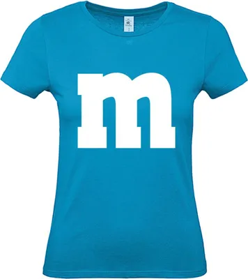 Produktbild von MM Shirt T-Shirt 100% Baumwolle M&M Damen Kostüm Verkleidung M und M Gruppen T-Shirt - Karneval Fasching JGA Festival Shirt Farbe wählen: hellblau Shirt Größe wählen: M