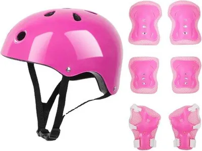 Produktbild von Schutzausrüstung Set - Schutzset für Kinder - Atmungsaktive Belüftung - Rosa