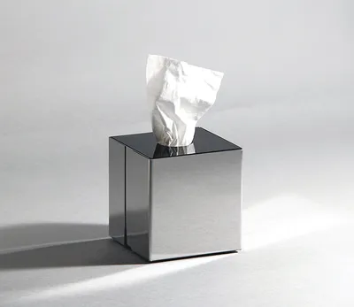 Produktbild von Kosmetiktuchbox, Tissuebox in Würfelform mit Glasdeckel (schwarz)