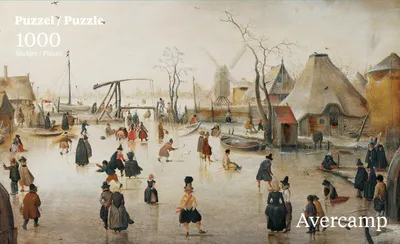 Produktbild von Puzzelman Puzzle Eisspaß - Hendrick Averkamp Mauritshuis 1000 Teile