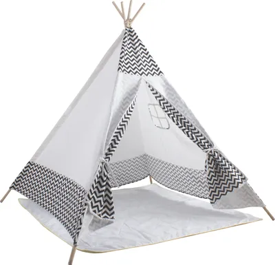Produktbild von Aga4Kids Kinder Teepee Zelt ZigZag Weiß