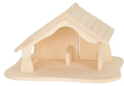 Image de HOLZTIGER Mini Ferme en bois avec étoile jaune