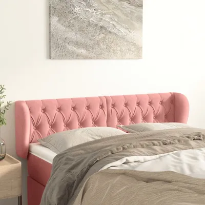 Produktbild von Cloris Designermöbel Kopfteil mit Ohren Rosa 147x23x78/88 cm Samt 2024 Neu
