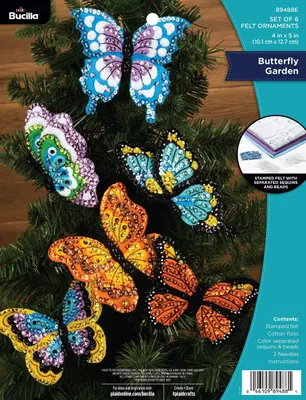 Filz-Ornamente Wandlamp, 6 Schmetterlinge, Bastelset
