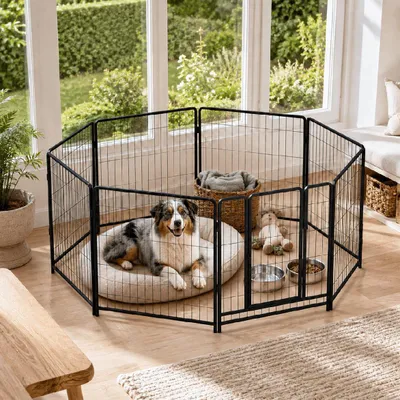 Immagine prodotto di Recinzione per cani DF02, composta da 7 pannelli e 1 cancello