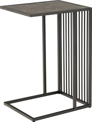 Produktbild von Strington Couchtisch Ecktisch 35x43x63cm Marmor Nachbildung, schwarz.
