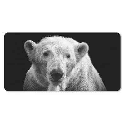 Produktbild von MuchoWow® Mauspad Mousepad Eisbär - Tier - Schwarz - Weiß 60x30 cm - Mousepads - Maus Mat - Pad - Mausunterlage - Nachhaltig