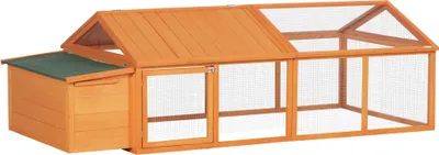Zdjęcie produktu dla Kurnik z wybiegiem, 240 x 112,5 x 76 cm, drewno jodłowe