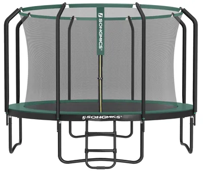 Produktbild von SONGMICS Trampolin rundes Gartentrampolin mit Sicherheitsnetz und Leiter, gepolstertes Gestell, für Kinder und Erwachsene