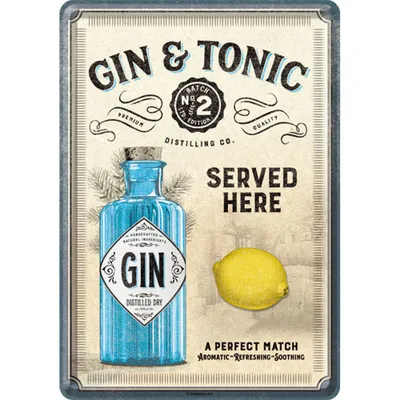 Produktbild von Nostalgic-Art - Blechpostkarte - Open Bar - Gin & Tonic Served Here