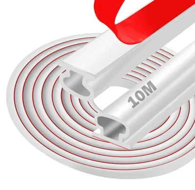 Image de Joint d'étanchéité pour portes, adhésif, 10 mètres, joint en caoutchouc, blanc