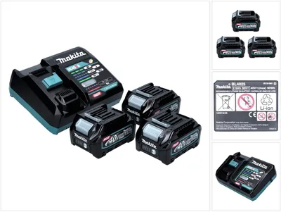 Produktbild von Makita Power Source Kit 40 V max. mit 3x BL 4025 Akku 2,5 Ah XGT ( 3x 191B36-3 ) + DC 40 RA Schnell Ladegerät XGT LXT ( 191E07-8 )