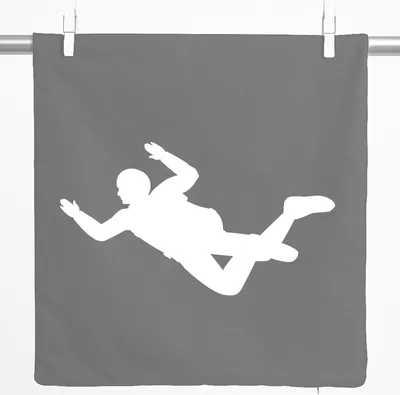Produktbild von Huuraa Kissenbezug Skydiving Silhouette 40x40cm Steel Grey Baumwolle Dekokissenbezug Geschenkidee