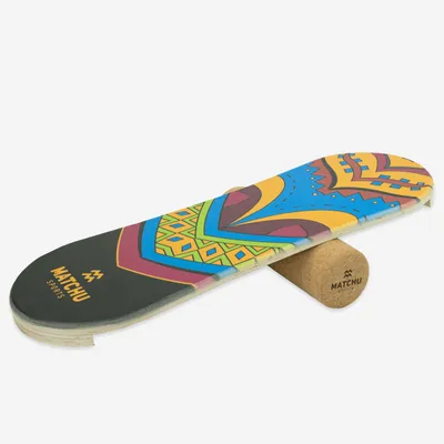 Produktbild von Matchu Sports Balancierbrett + Rolle - Balance Board - aus Holz - 73x25x3 cm