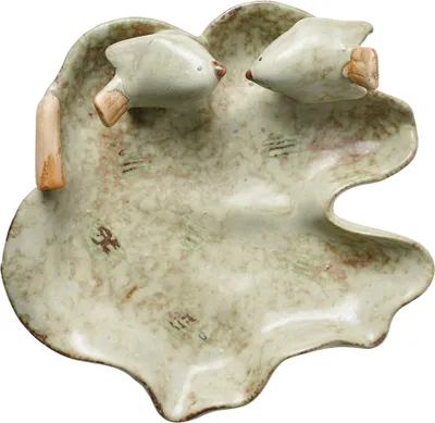 Immagine prodotto di Clayre & Eef Decorazione Ciotola Foglia 16x16x5 cm Vetroceramica Verde