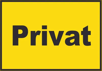 Produktbild von Privat Schild gelb-schwarz A2 Rückseite selbstklebend