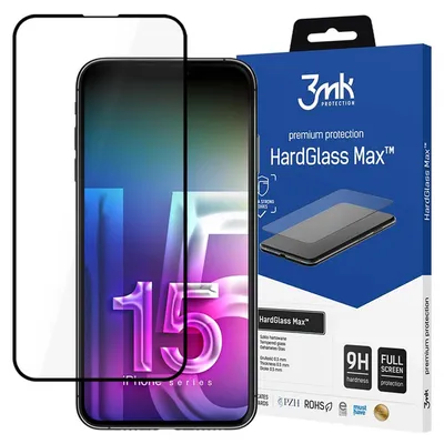 Produktbild von 3mk Display Gehärtetes Glas HardGlass Max für iPhone 15 Pro Max 0,3mm 9H, KI-generiertes Bild