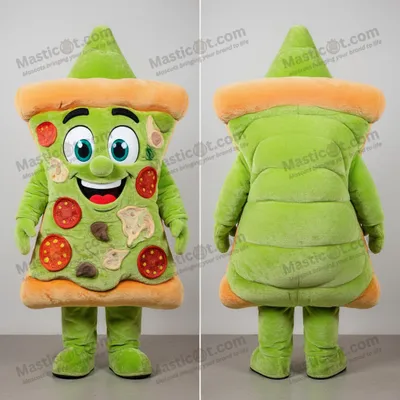 Image de Tranche de pizza en peluche vert citron - Mascotte MASTICOT