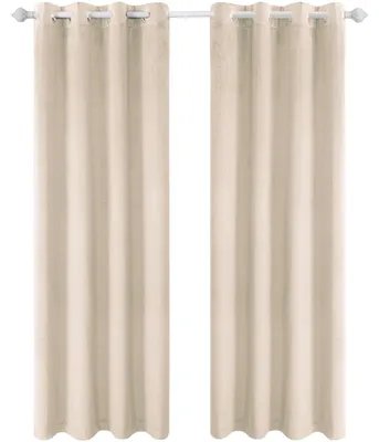 Verdunkelungsvorhänge 2er-Set 117x137 cm Beige-Weiß Thermovorhang