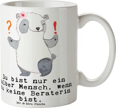 Produktbild von Mr. & Mrs. Panda Pott Beraterin Herz - Weiß - Geschenk, Spruch, Eröffnung, Lustig, Tasse mit, Becher, Witzig, Kaffeetasse, Teetasse, Beruf, Kaffeebecher