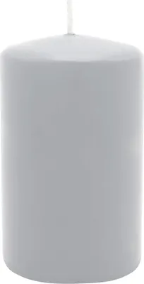 Produktbild von Stumpenkerze aus Paraffin, Silbergrau, WENZEL, 100/70 mm, Brenndauer ca. 44h, selbstverlöschend