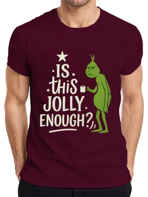 Obrázok produktu pre JE TO DOSŤ ŽIARLIVÉ Grinch Vianoce vtipné sarkastické výroky Pánske tričko, bordová, M