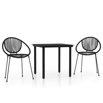 Image de vidaXL Ensemble de jardin 3 pièces noir