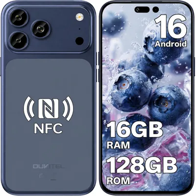 Image de OUKITEL C17 Plus Telephone Portable Android 16, 6.9" 120Hz, 16+128GO, Batterie 5000mAh Smartphone, Caméra AI 64MP, 4G Dual SIM, NFC, Face ID, Bleu