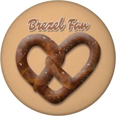Produktbild von Brezelherz Magnet mit Flaschenöffner rund mit Spruch Brezel Fan