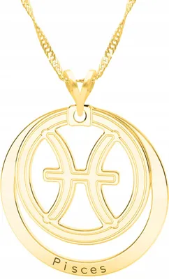 Produktbild von Goldener Sternzeichen-Halskette Pisces 925 Silber