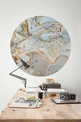 Produktbild von Komar Vlies Fototapete rund und selbstklebend "Marble Sphere" - Größe: 125 x 125 cm (Breite x Höhe) - 1 Stück