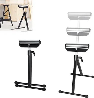 Produktbild von NAIZY 2er Set Rollenbock, klappbar Rollenständer, Höhenverstellbar Rollbock 68-108cm, Klappbock Unterstellbock Arbeitsbock mit Antirutschfüßen, Böcke Stützbock bis 60 kg