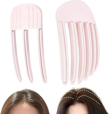 Produktbild von 2 Stück Stylingkämme für Voluminöse Ponyfrisuren - Haarclips ohne Spuren für Vollhaar