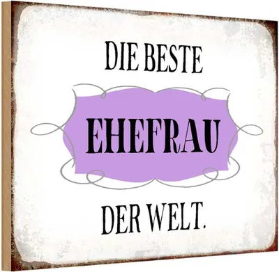 Produktbild von vianmo Holzschild 20x30 cm die beste Ehefrau der Welt Spruch Zitat