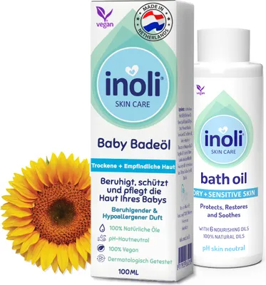 Produktbild von Inoli Intensiv Babyöl für Bad - pH-hautneutral - Mit 6 natürlichen Ölen - 100 ml