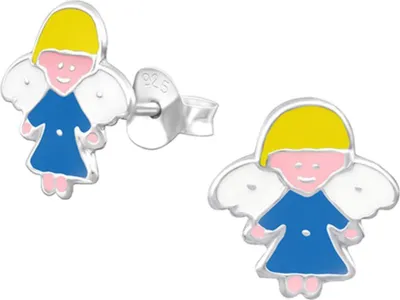 Produktbild von Kinder-Ohrstecker: 925 Silber Ohrringe „Engel“