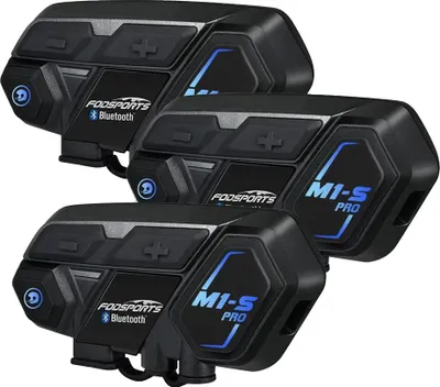 Produktbild von Bluetooth-Intercom-Headset, 2000 m Reichweite, wasserdicht, bis zu 8 Benutzer, 900 mAh Akku, Geräuschreduzierung