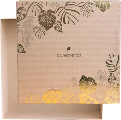 Produktbild von Große elegante Geschenkbox aus stabilem Kraftpapier mit Goldverzierungen und Stülpdeckel